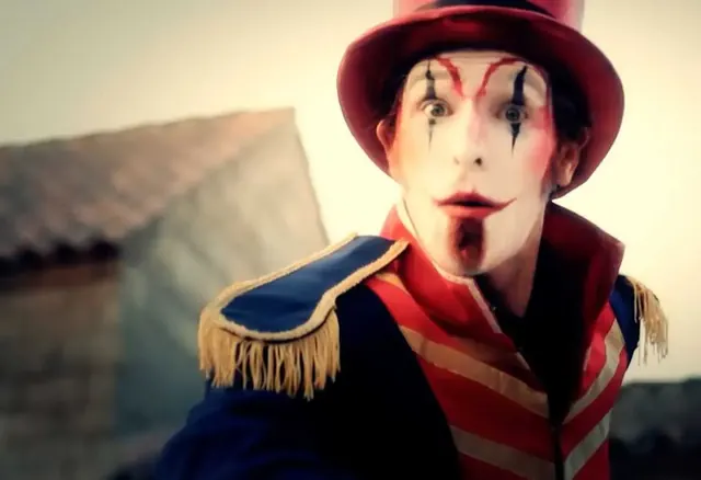 Vintage circus character at the Google party