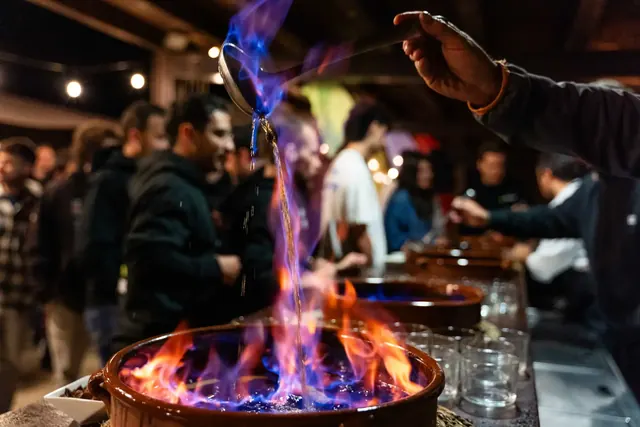 Flaming queimada during the Reverse Tech incentive